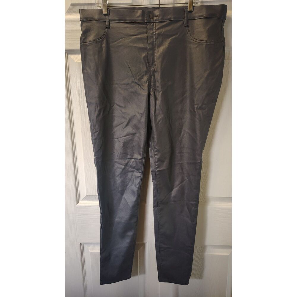 Time and Tru Women's Coated Skinny Jeans Black High Rise Plus Size XXL (20)